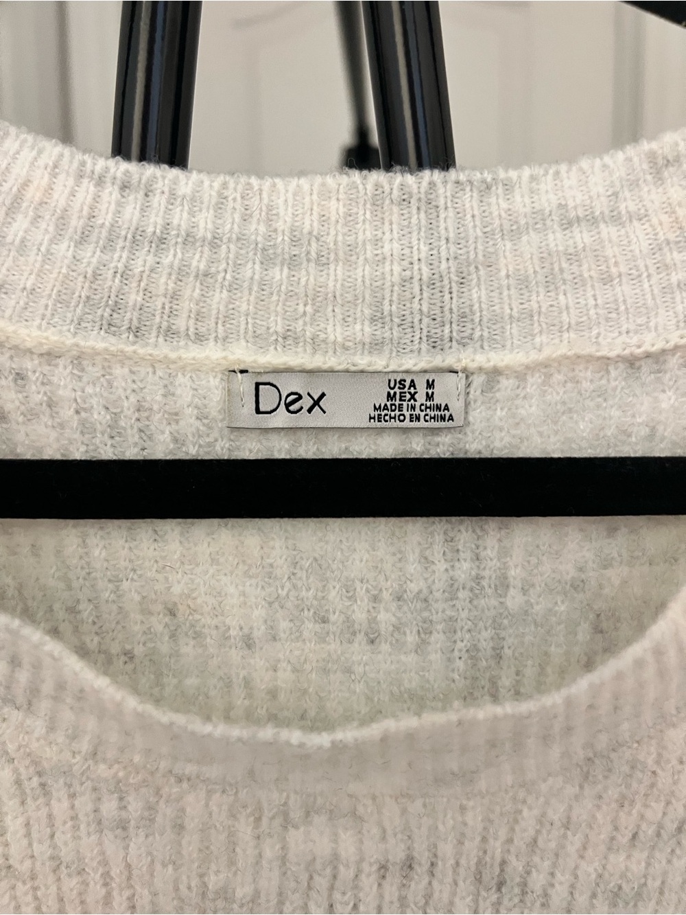 Cozy White Knit Sweater Dress by Dex Size Medium - Picture 3 of 5